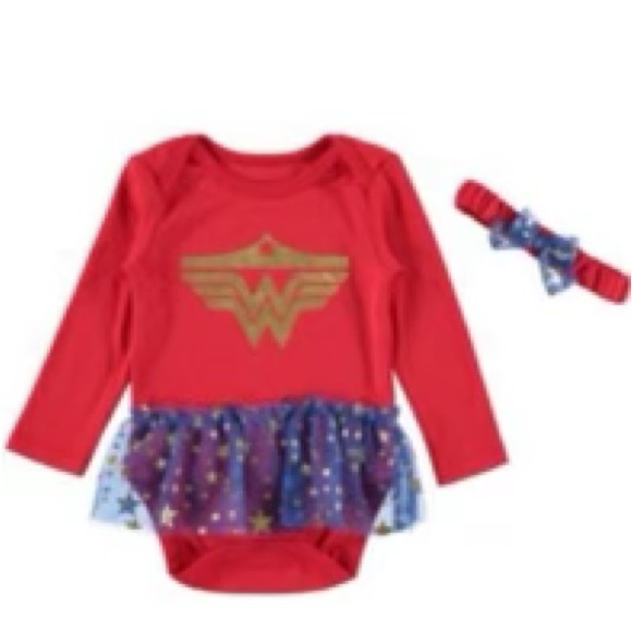 baby girl Long Sleeve Spider girl Wonder Woman Bodysuit clothes 3-6 months NWT - Picture 5 of 5